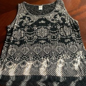 medium black/silver tank top